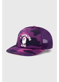 A Bathing Ape czapka z daszkiem Color Camo College Mesh Cap kolor fioletowy wzorzysta 1J30180011 ze sklepu PRM w kategorii Czapki z daszkiem męskie - zdjęcie 172185094