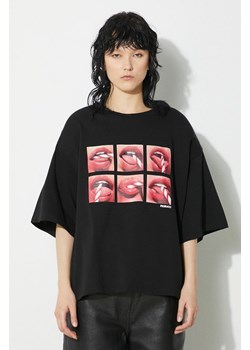 Fiorucci t-shirt bawełniany Mouth Print Padded T-Shirt damski kolor czarny M01FPTSH105CJ01BK01 ze sklepu PRM w kategorii Bluzki damskie - zdjęcie 172185451