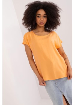 Bluzka Z Okrągłym Dekoltem jasny pomarańczowa ze sklepu 5.10.15 w kategorii Bluzki damskie - zdjęcie 172185583