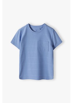 Niebieski t-shirt chłopięcy z kieszonkę - Max&Mia ze sklepu 5.10.15 w kategorii T-shirty chłopięce - zdjęcie 172185604
