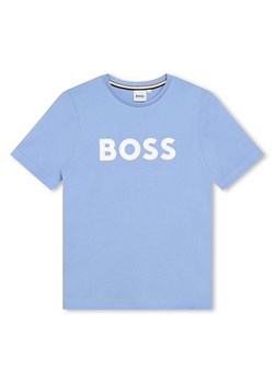 Hugo Boss Kids Koszulka w kolorze błękitnym ze sklepu Limango Polska w kategorii T-shirty chłopięce - zdjęcie 172185762