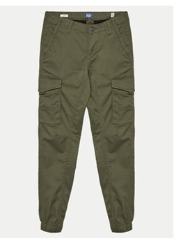 Jack&Jones Junior Spodnie materiałowe Paul 12151639 Zielony Slim Fit ze sklepu MODIVO w kategorii Spodnie chłopięce - zdjęcie 172187913