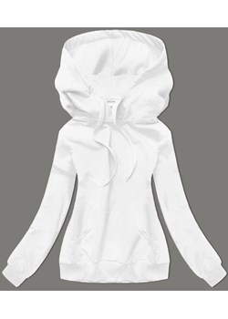 Cienka damska bluza kangurka biała (W06-1) ze sklepu goodlookin.pl w kategorii Bluzy damskie - zdjęcie 172188200