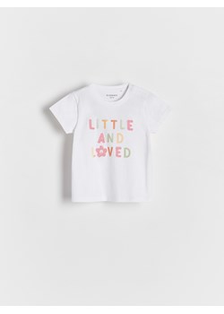 Reserved - T-shirt z napisem - złamana biel ze sklepu Reserved w kategorii Koszulki niemowlęce - zdjęcie 172189941