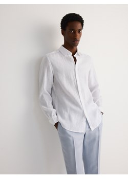 Reserved - Lniana koszula regular fit - biały ze sklepu Reserved w kategorii Koszule męskie - zdjęcie 172189990