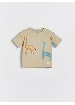 Reserved - T-shirt z nadruiem - oliwkowy ze sklepu Reserved w kategorii Koszulki niemowlęce - zdjęcie 172190043