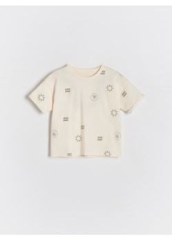 Reserved - T-shirt z nadrukiem - złamana biel ze sklepu Reserved w kategorii Koszulki niemowlęce - zdjęcie 172190050