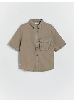 Reserved - Jeansowa koszula oversize - szary ze sklepu Reserved w kategorii Koszule chłopięce - zdjęcie 172190230