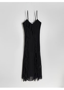 Reserved - Sukienka maxi z falbanami - czarny ze sklepu Reserved w kategorii Sukienki - zdjęcie 172190251