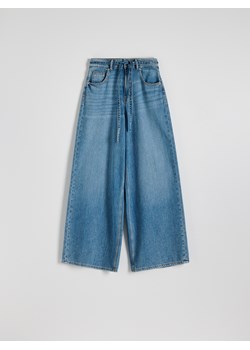 Reserved - Jeansy wide leg z paskiem - niebieski ze sklepu Reserved w kategorii Jeansy damskie - zdjęcie 172190284
