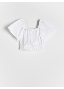 Reserved - Gładka bluzka z bufkami - biały ze sklepu Reserved w kategorii Bluzki dziewczęce - zdjęcie 172190311