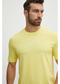 BOSS t-shirt BOSS ORANGE męski kolor żółty gładki 50473278 ze sklepu ANSWEAR.com w kategorii T-shirty męskie - zdjęcie 172192021