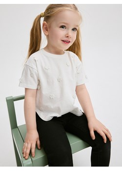 Reserved - T-shirt z aplikacją - złamana biel ze sklepu Reserved w kategorii Bluzki dziewczęce - zdjęcie 172194502