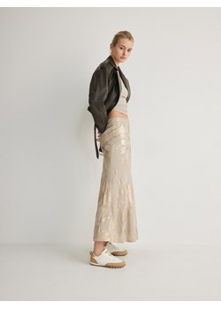 Reserved - Spódnica z metalicznym nadrukiem - brązowy ze sklepu Reserved w kategorii Spódnice - zdjęcie 172194613