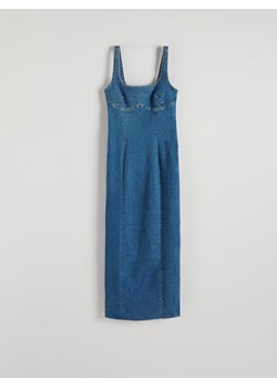 Reserved - Jeansowa sukienka midi na ramiączkach - niebieski ze sklepu Reserved w kategorii Sukienki - zdjęcie 172194634