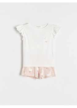 Reserved - Dwuczęściowa piżama w gąski - złamana biel ze sklepu Reserved w kategorii Piżamy dziecięce - zdjęcie 172194654