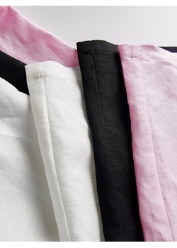 Reserved - Spodnie z lnem i wiskozą - pastelowy róż ze sklepu Reserved w kategorii Spodnie damskie - zdjęcie 172194744