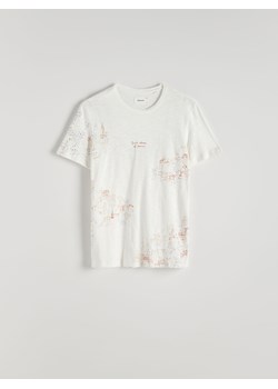 Reserved - T-shirt regular z nadrukiem - złamana biel ze sklepu Reserved w kategorii T-shirty męskie - zdjęcie 172194752