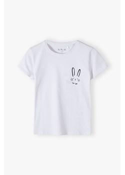 Biały t-shirt dziewczęcy z króliczkiem ze sklepu 5.10.15 w kategorii Bluzki dziewczęce - zdjęcie 172195572