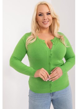 Klasyczny Sweter Plus Size Na Guziki jasny zielony ze sklepu 5.10.15 w kategorii Swetry damskie - zdjęcie 172195602