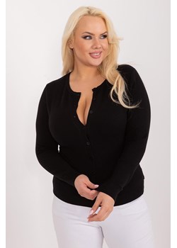 Klasyczny Sweter Plus Size Na Guziki czarny ze sklepu 5.10.15 w kategorii Swetry damskie - zdjęcie 172195624