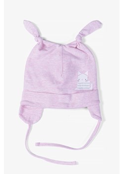 Czapeczka niemowlęca z uszkami - różowa ze sklepu 5.10.15 w kategorii Czapki dziecięce - zdjęcie 172195643