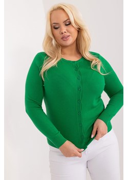 Klasyczny Sweter Plus Size Na Guziki zielony ze sklepu 5.10.15 w kategorii Swetry damskie - zdjęcie 172195651