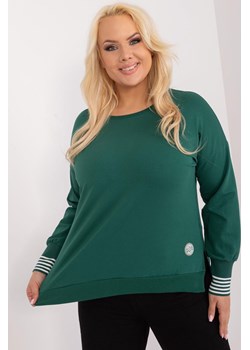 Bawełniana Bluzka Plus Size ciemno zielona ze sklepu 5.10.15 w kategorii Bluzki damskie - zdjęcie 172195674