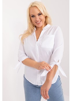 Koszula Plus Size Z Rękawem 3/4 biała ze sklepu 5.10.15 w kategorii Koszule damskie - zdjęcie 172195714