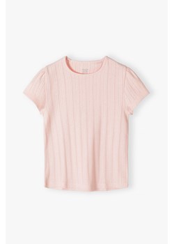 Różowy ażurowy t-shirt dla dziewczynki - Limited Edition ze sklepu 5.10.15 w kategorii Bluzki dziewczęce - zdjęcie 172195720