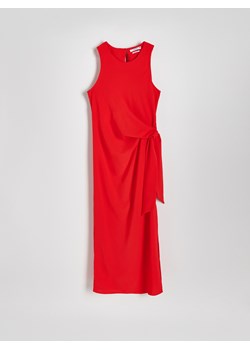 Reserved - Sukienka midi z wiązaniem - czerwony ze sklepu Reserved w kategorii Sukienki - zdjęcie 172197142