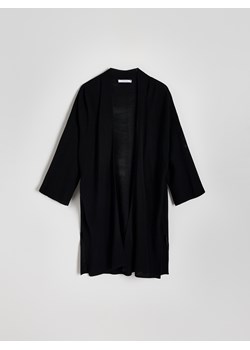 Reserved - Długi kardigan z wiskozą - czarny ze sklepu Reserved w kategorii Swetry damskie - zdjęcie 172197253