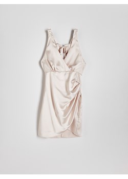 Reserved - Sukienka mini z drapowaniem - kremowy ze sklepu Reserved w kategorii Sukienki - zdjęcie 172197260