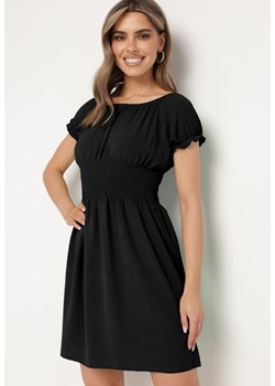 Czarna Rozkloszowana Sukienka Typu Hiszpanka z Gumką w Pasie Tiadella ze sklepu Born2be Odzież w kategorii Sukienki - zdjęcie 172198322