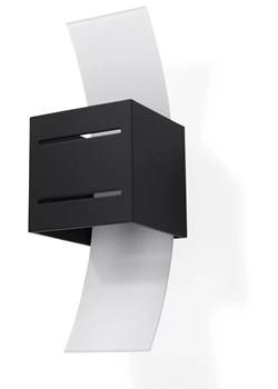 Kwadratowy nowoczesny kinkiet  E730-Lorete - czarny ze sklepu Edinos.pl w kategorii Lampy ścienne - zdjęcie 172200710