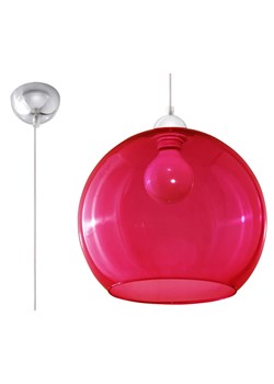 Szklana okrągła lampa wisząca E830-Bals - czerwony ze sklepu Edinos.pl w kategorii Lampy wiszące - zdjęcie 172201094