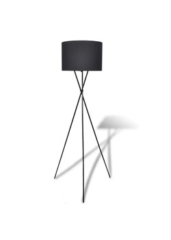 Czarna okrągła stojąca lampa podłogowa z włącznikiem - EX02-Someba ze sklepu Edinos.pl w kategorii Lampy podłogowe - zdjęcie 172201281