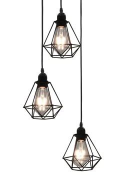 Czarna druciana lampa wisząca w stylu loftowym - EX820 P1-R77 - id: 11843 - marki Lumes - 172201950 Czarna druciana lampa wisząca w stylu loftowym - EX820 P1-R77 ze sklepu Edinos.pl w kategorii Lampy wiszące - zdjęcie 172201950