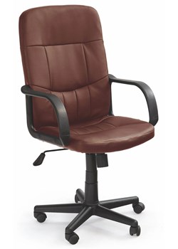 Brązowy skórzany fotel biurowy - Kramer ze sklepu Edinos.pl w kategorii Krzesła do biurka - zdjęcie 172203723
