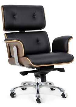 Skórzany fotel gabinetowy z podłokietnikami - Bermund 2X ze sklepu Edinos.pl w kategorii Krzesła biurowe - zdjęcie 172203903