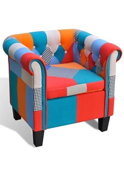 Fotel patchworkowy chesterfield Havier 2X ze sklepu Edinos.pl w kategorii Fotele - zdjęcie 172204251