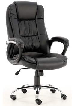 Czarny skórzany fotel biurowy obrotowy - Somel ze sklepu Edinos.pl w kategorii Krzesła do biurka - zdjęcie 172204553