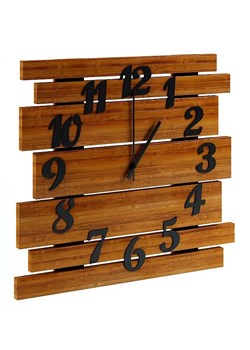 Drewniany zegar ścienny w kolorze orzecha - Samar ze sklepu Edinos.pl w kategorii Zegary - zdjęcie 172204912