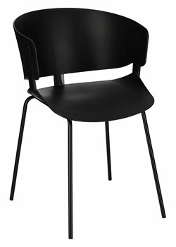 Minimalistyczne krzesło czarne - Nalmi ze sklepu Edinos.pl w kategorii Krzesła - zdjęcie 172205450