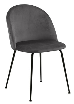 Welurowe krzesło szare - Evenne ze sklepu Edinos.pl w kategorii Krzesła - zdjęcie 172206053