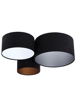 Czarny potrójny plafon welurowy - EXX41-Meles ze sklepu Edinos.pl w kategorii Lampy sufitowe - zdjęcie 172206093