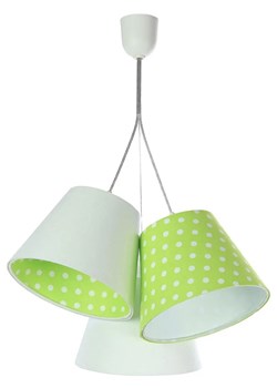 Biało-zielona lampa wisząca w groszki dla dzieci - EXX78-Lovato ze sklepu Edinos.pl w kategorii Lampy dziecięce - zdjęcie 172206314