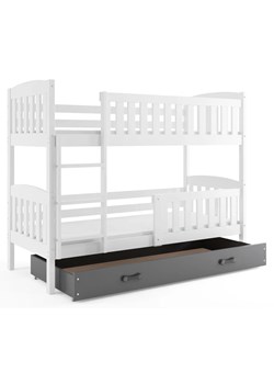 Drewniane łóżko dla dzieci z szarą szufladą 80x190 - Elize 2X ze sklepu Edinos.pl w kategorii Łóżka dziecięce - zdjęcie 172206463