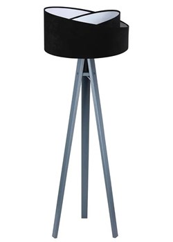 Czarno-antracytowa lampa stojąca drewniana - EXX251-Silja ze sklepu Edinos.pl w kategorii Lampy podłogowe - zdjęcie 172206820