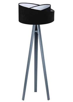 Czarno-antracytowa lampa stojąca drewniana W2-N27 ze sklepu Edinos.pl w kategorii Lampy podłogowe - zdjęcie 172206820